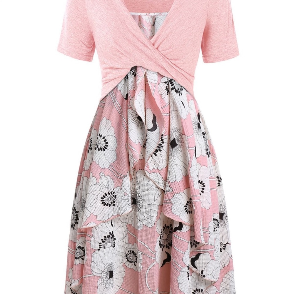 Plus size floral cami dress with crop top